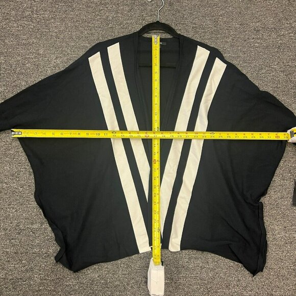 Alfani Womens Black Striped Open Front Dolman Sleeve Wrap Cardigan Sweater PS - Picture 9 of 16